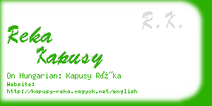 reka kapusy business card